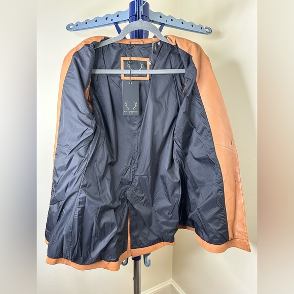 BOD & CHRISTENSEN LAMB LEATHER JACKET, COGNAC COLOR. - Picture 8 of 13